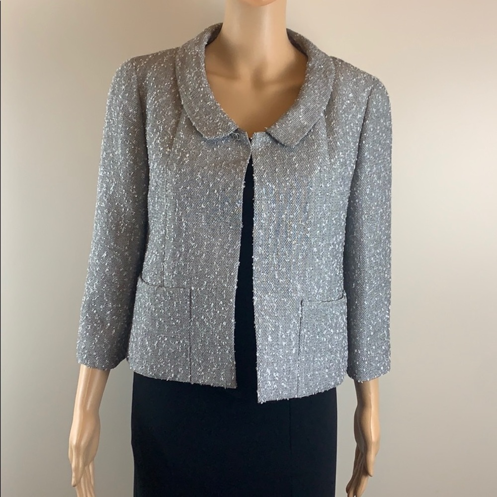 Chanel silver cropped jacket Size 38/US 6